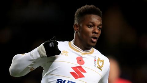 Kieran Agard playing for MK Dons