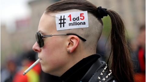 Demonstrator in Belgrade