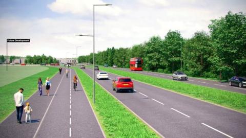 A design drawing of new roads in Didcot