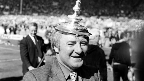 Tommy Docherty with the FA Cup