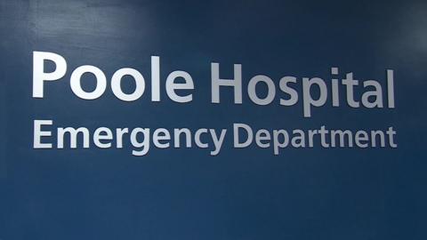 Poole Hospital emergency department sign