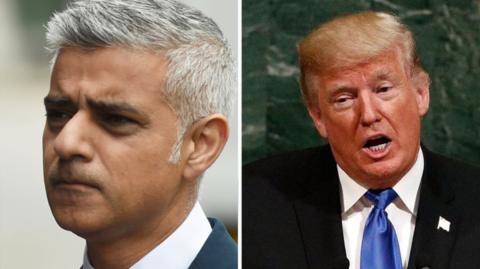 Composite picture of Sadiq Khan and Donald Trump