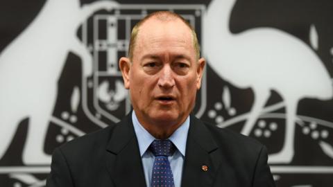 Fraser Anning speaking at a press conference in March