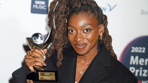 Little Simz poses with her Mercury Prize