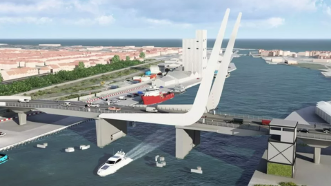 Artist impression of the Gull Wing Bridge