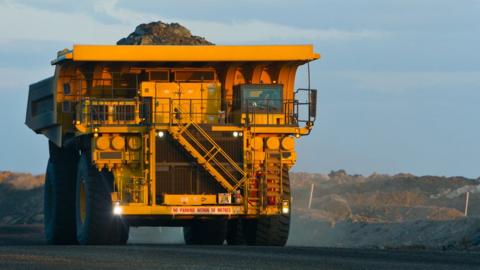 A truck carrying coal