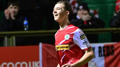 Sean Moore in action for Cliftonville