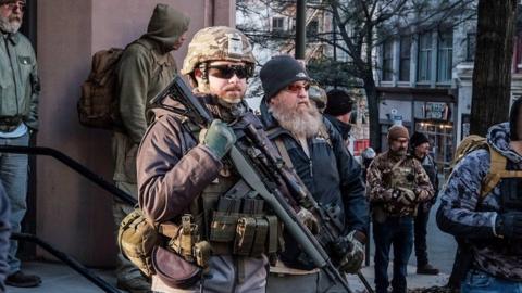 Pro-gun protest in Richmond, Virginia, 20 January 2020