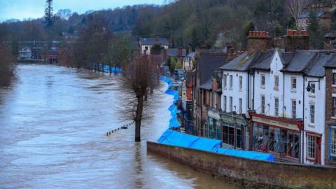Flooding in Ironbridge, Shropshire