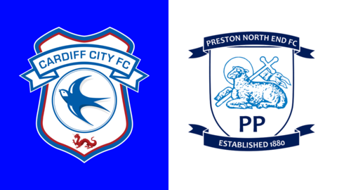 Cardiff City and Preston North End football club crests