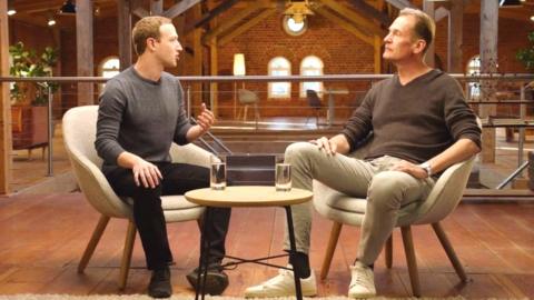 Mark Zuckerberg with Mathias Döpfner, CEO of Axel Springer