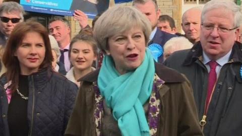 Theresa May addresses press in Copeland on 24 February 2014