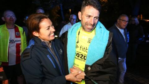 Francis Benali completing day 4 of IronFran challenge