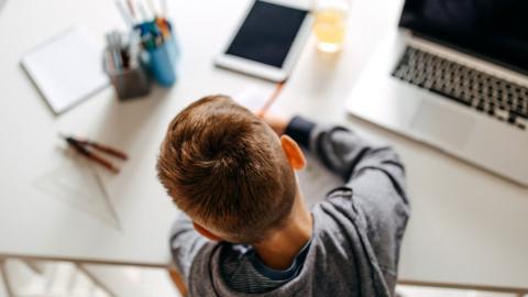 Boy with laptop