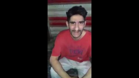 Jimmy Aldaoud filmed after arriving in Iraq