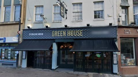 Front of Green House bar in Bristol