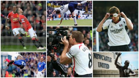 Wayne Rooney, Robbie Keane, Facundo Sava, Lomano LuaLua, Steven Gerrard and Alan Shearer