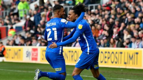 Birmingham City celebrate their first goal against Bristol City