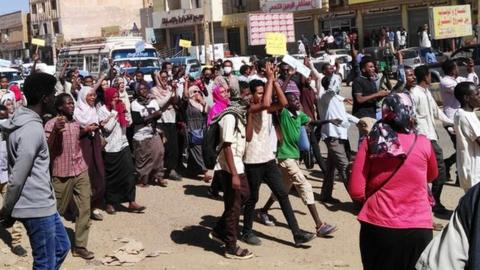 Protesters in Sudan, 20 January 2019