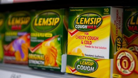 Lemsip medicine on sale in a supermarket