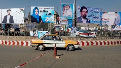 Election posters in Kabul on 28 September 2018