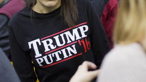 Woman wears Trump-Putin 2016 T-shirt