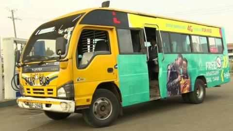 Colourful public bus in Kenya