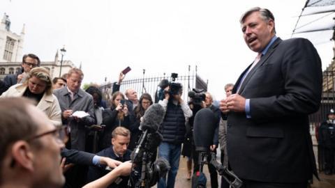 Sir Graham Brady speaks to the media