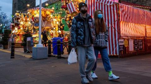 People at Cardiff Christmas market