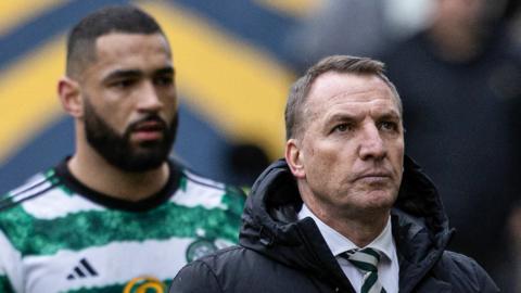 Celtic defender Cameron Carter-Vickers and manager Brendan Rodgers