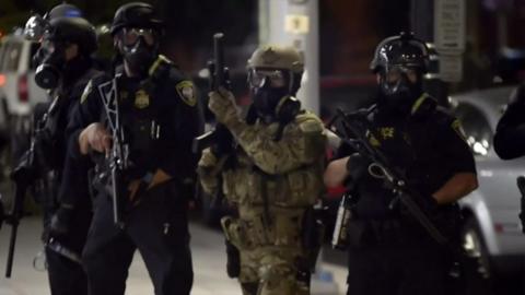 Heavily armed federal agents have been sent to protect buildings in Portland