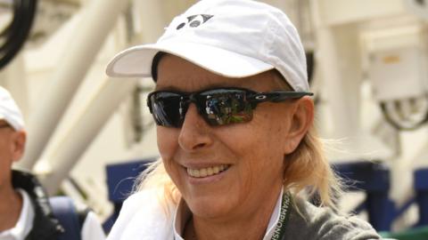 Martina Navratilova on the eighth day of the 2018 Wimbledon Championships on July 10, 2018