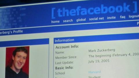 Facebook screen shot from early days