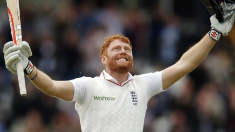 Jonny Bairstow celebrates his century