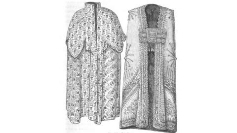 A 19th century engraving of some of two robes amongst the Ethiopian loot