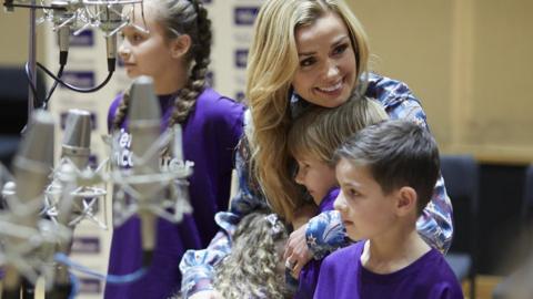 Katherine Jenkins with members of the Grief Encounter Children's Choir