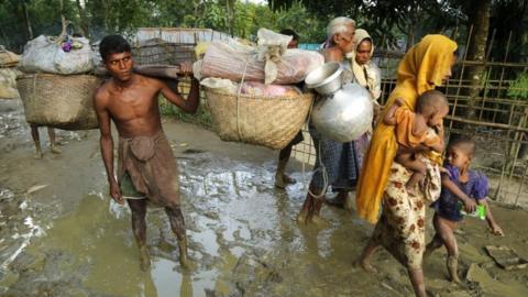 Rohingya refugees arrive in Tuangiri, Teknaf, Bangladesh (12 September 2017)