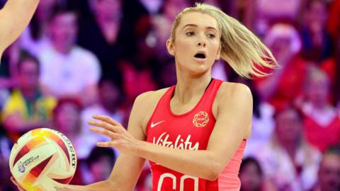 England's Helen Housby holds the ball during an England match