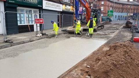 Roadworks on County Road