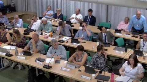 A screenshot of a council meeting from YouTube