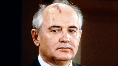 Mikhail Gorbachev in the White House, Washington, DC for the signing of the Intermediate-Range Nuclear Forces treaty in 1987