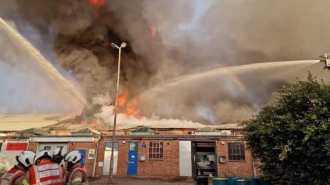 A fire in Baldock, Hertfordshire