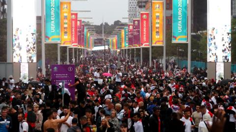 Fans at Wembley for the Euro 2020 final