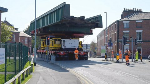 Bridge on the back of a lorry