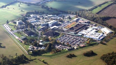 An aerial view of Hanslope Park near Milton Keynes