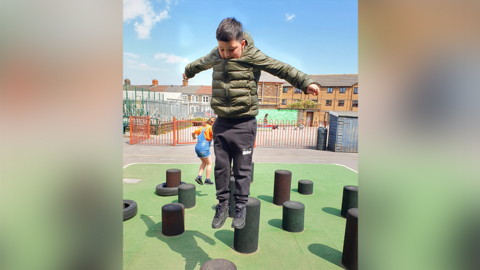 Pupil playing in Moorland hub