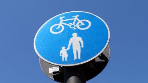 Cycle and pedestrian path sign