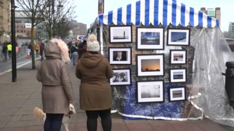 Shoppers at the Quayside Market in December