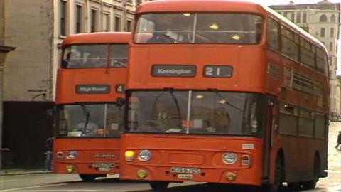 Orange buses in Glasgow