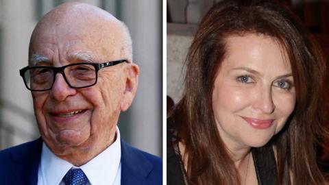 A composite image showing Rupert Murdoch and Elena Zhukova